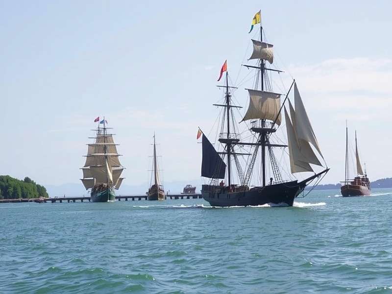 Nutmeg Saga Spice Route Festival showing historical trading ships